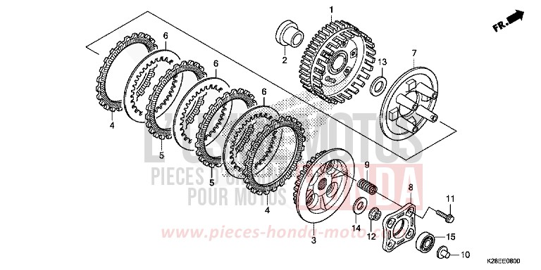 EMBRAYAGE de CRF125F "Petites Roues" EXTREME RED (R292) de 2022